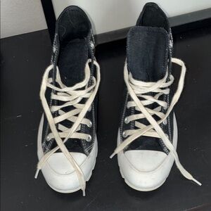 Converse Platform Black and White High-Top Sneakers